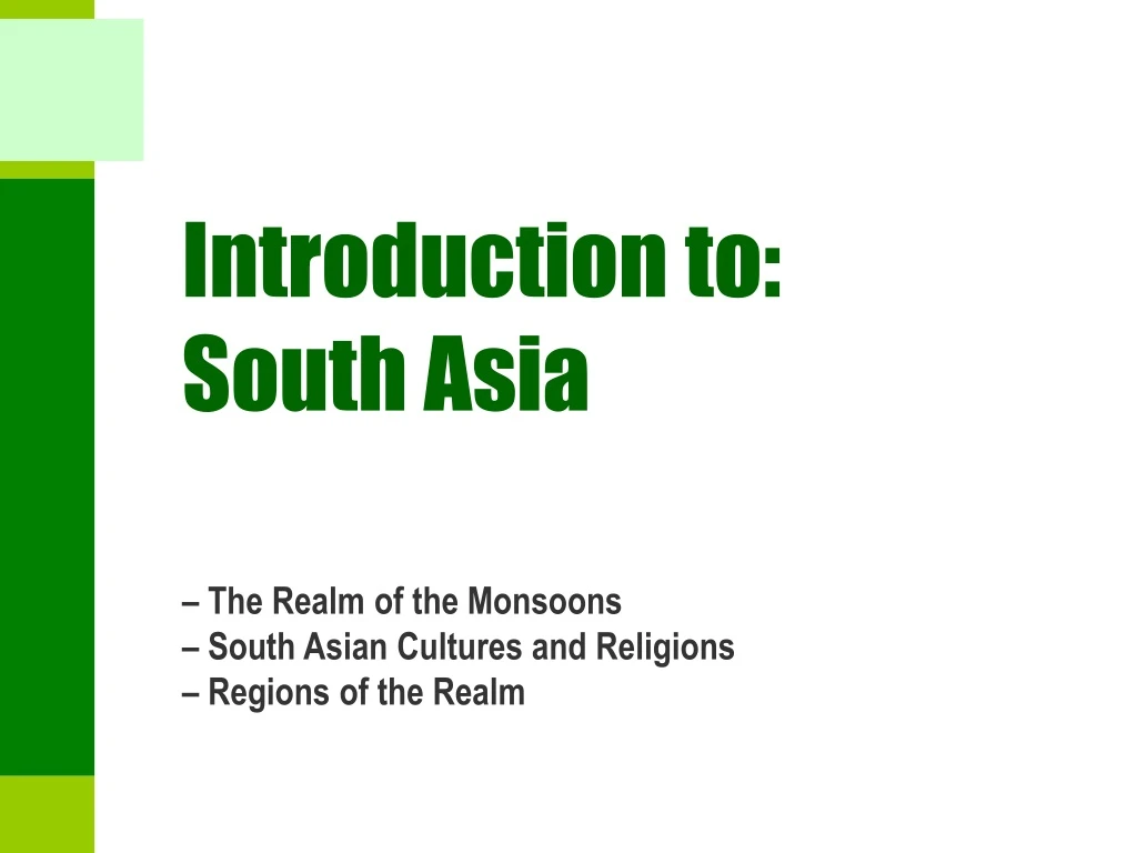 introduction to south asia