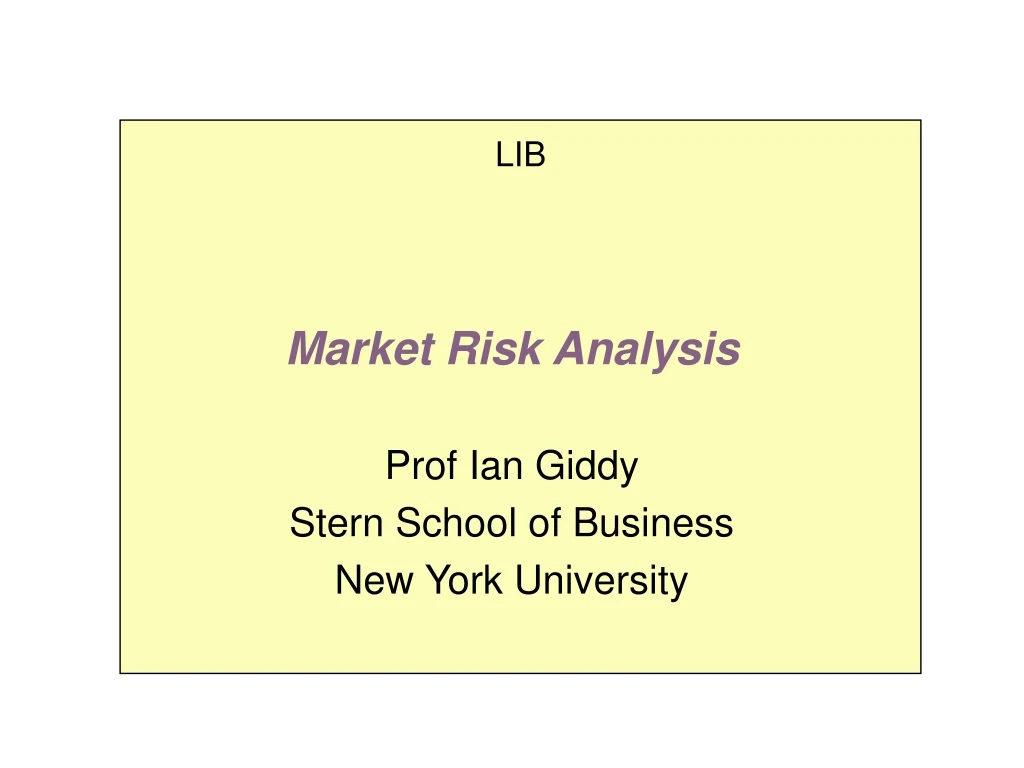 market risk analysis