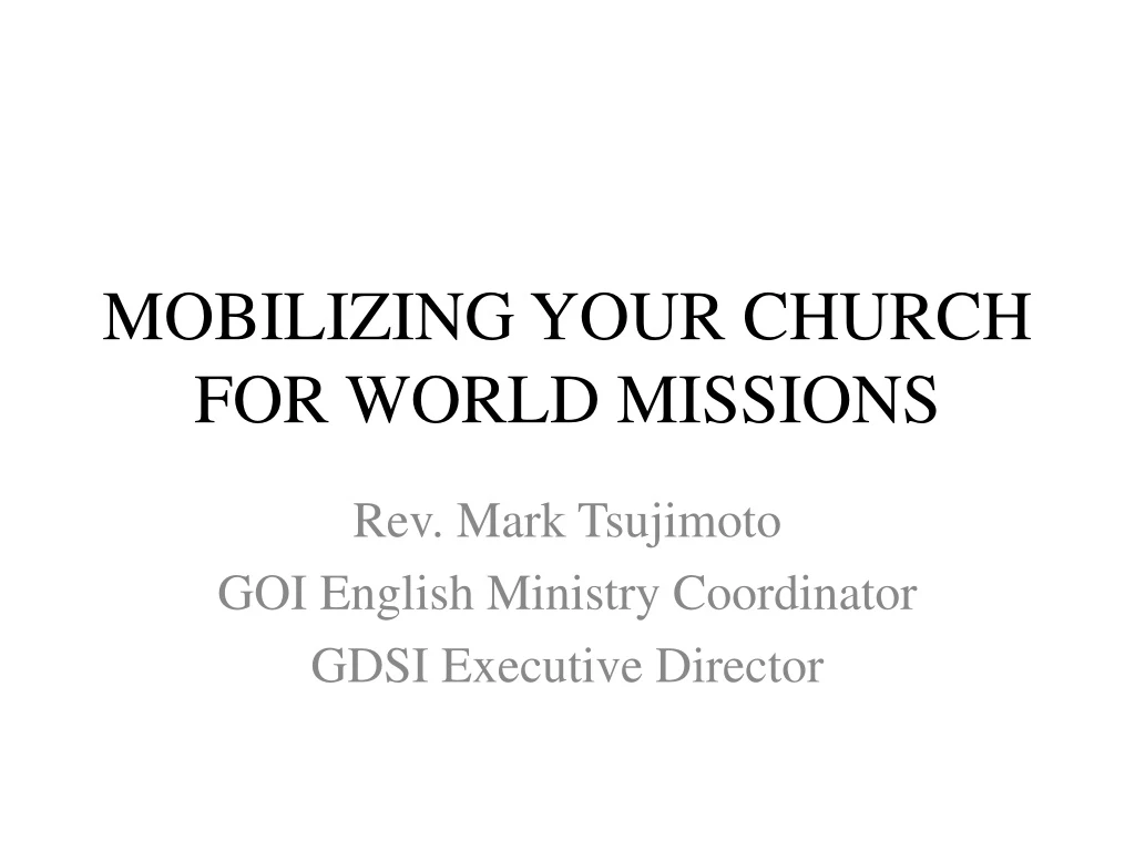 mobilizing your church for world missions