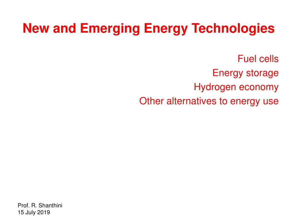 new and emerging energy technologies fuel cells