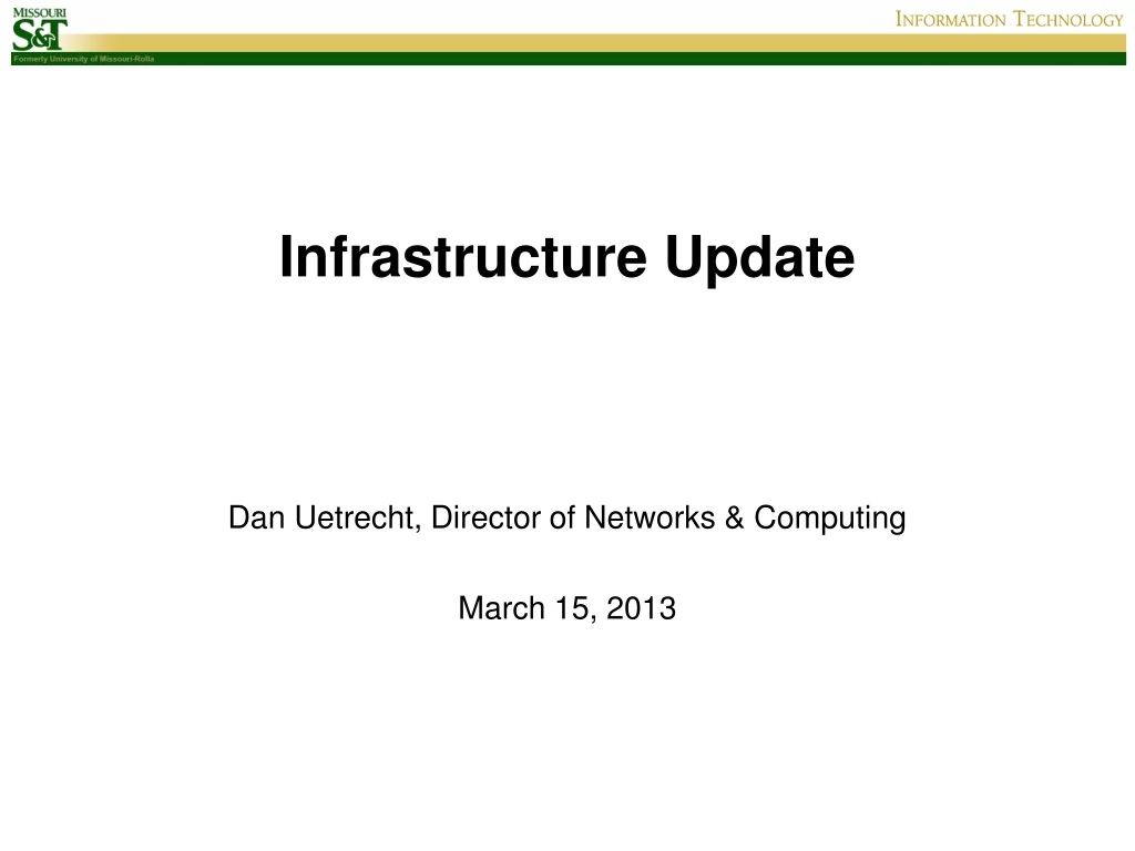 infrastructure update