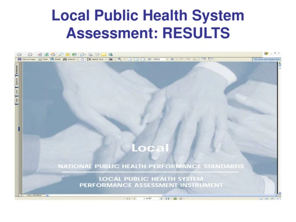 Local Public Health System Assessment: RESULTS