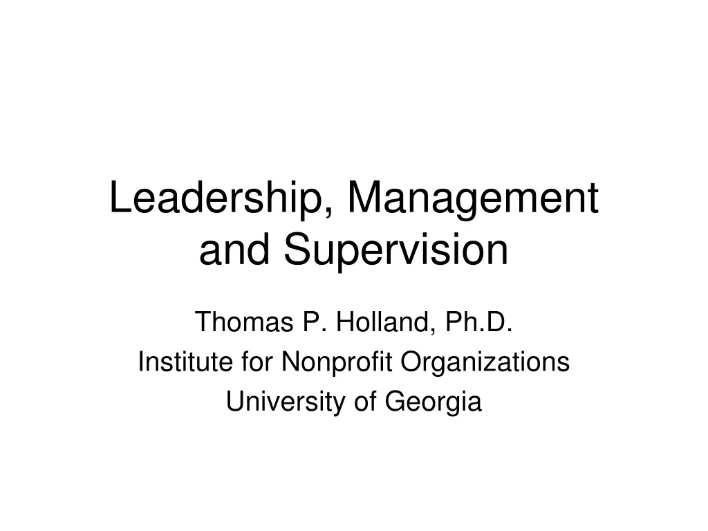 leadership management and supervision
