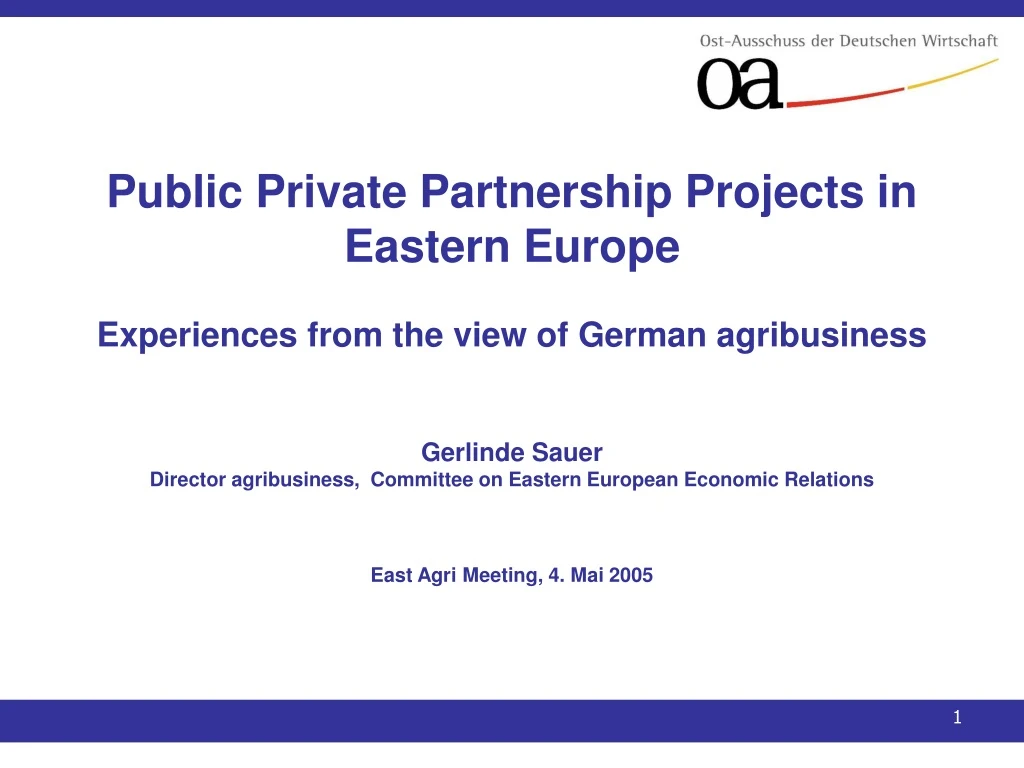 public private partnership projects in eastern