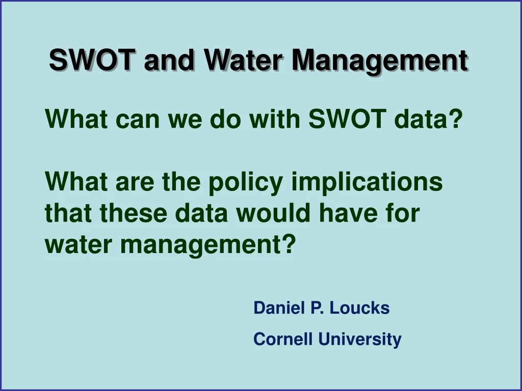 swot and water management