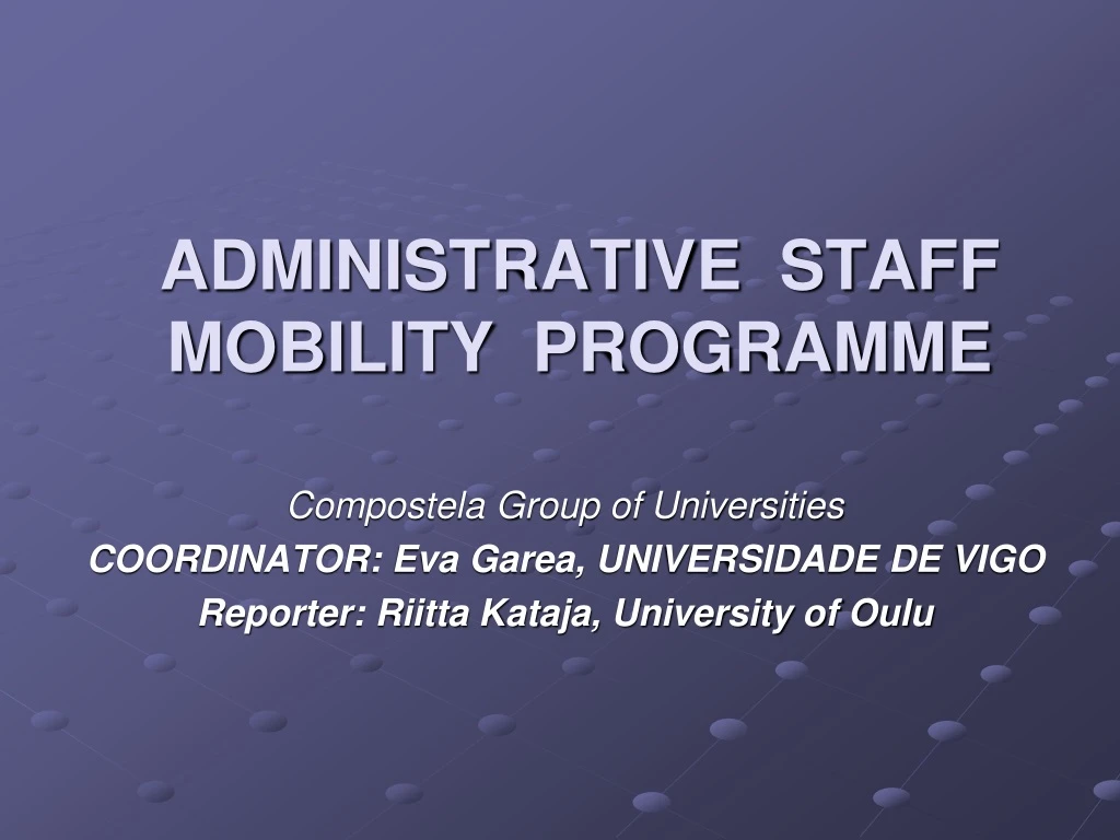 administrative staff mobility programme