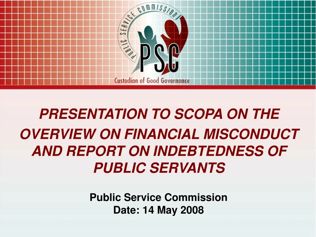 presentation to scopa on the overview