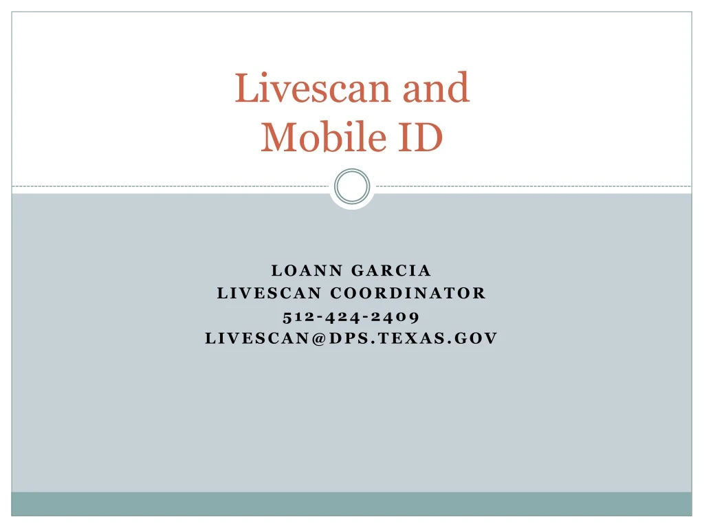 livescan and mobile id