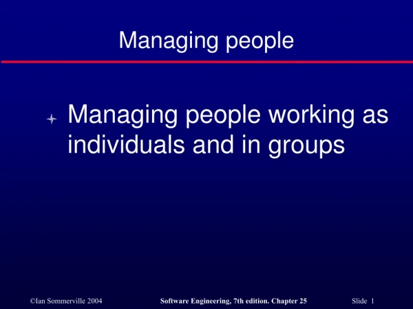 Managing people