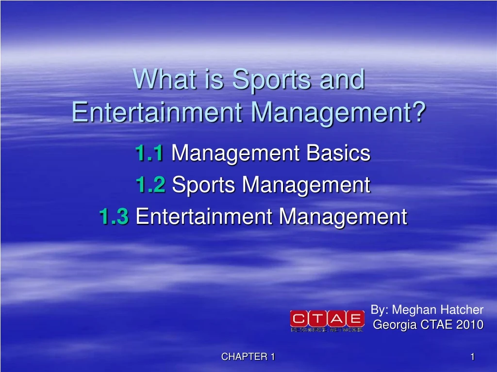 what is sports and entertainment management