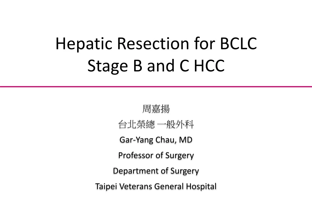 hepatic resection for bclc stage b and c hcc