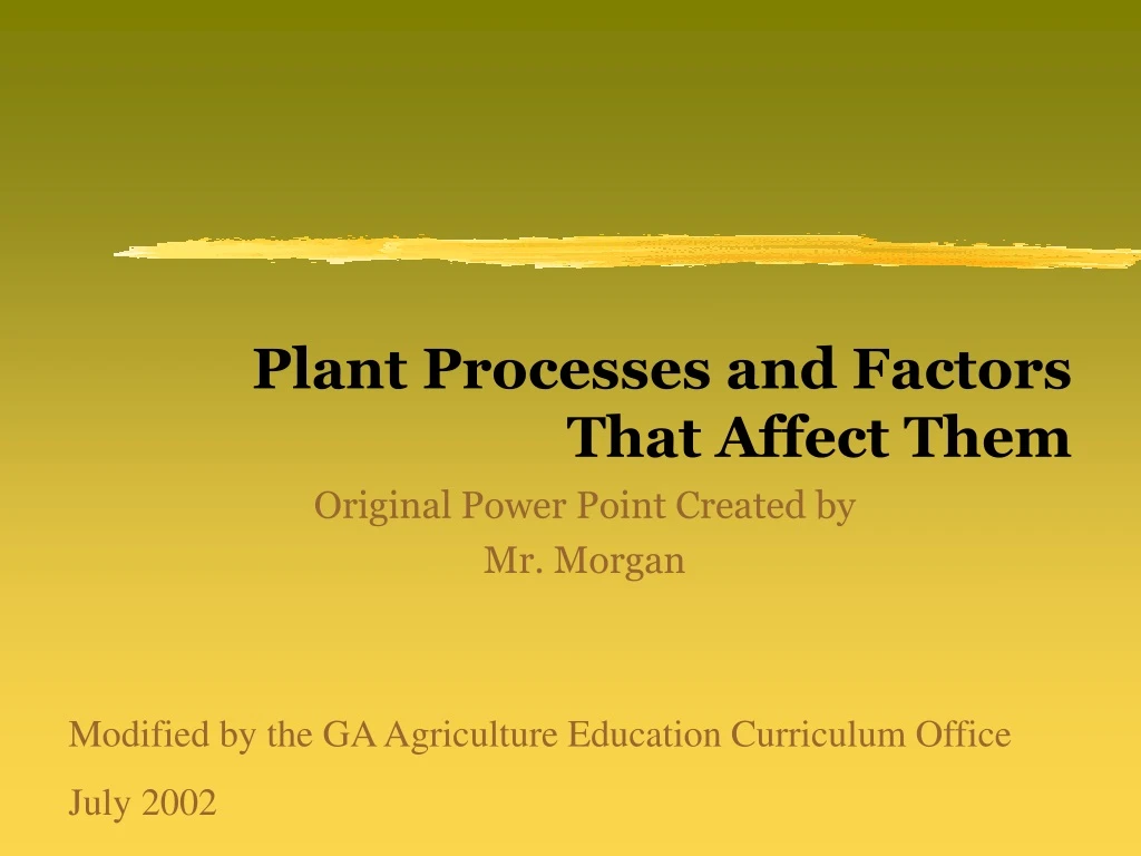 plant processes and factors that affect them