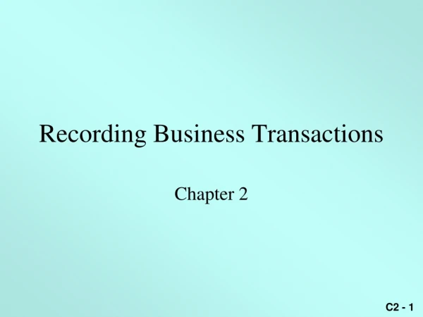 Recording Business Transactions