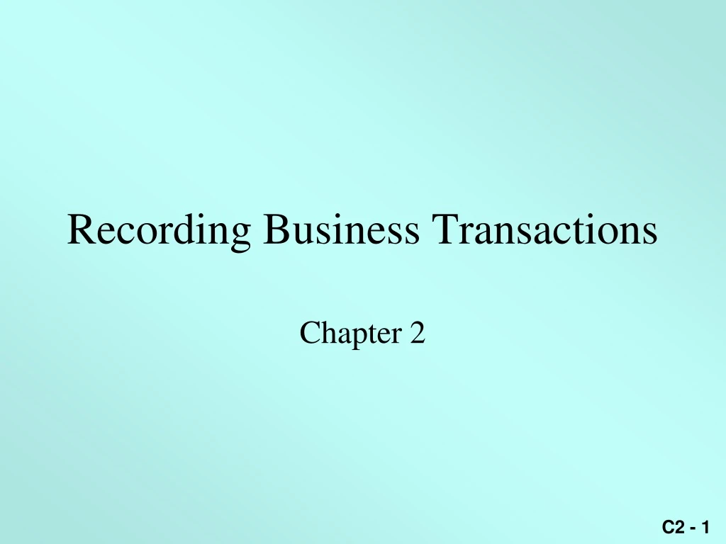 recording business transactions