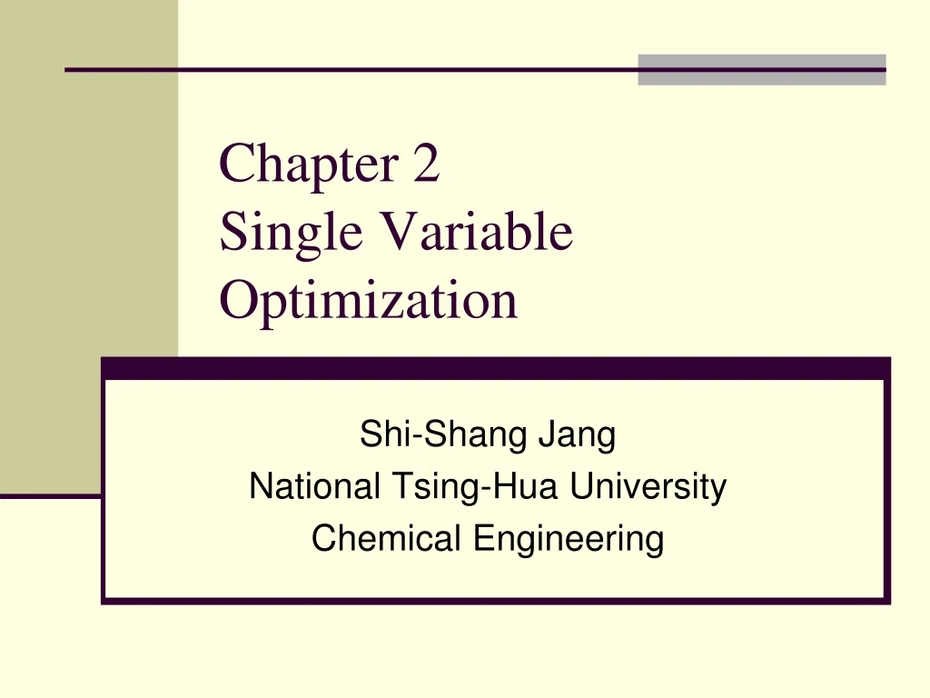 chapter 2 single variable optimization