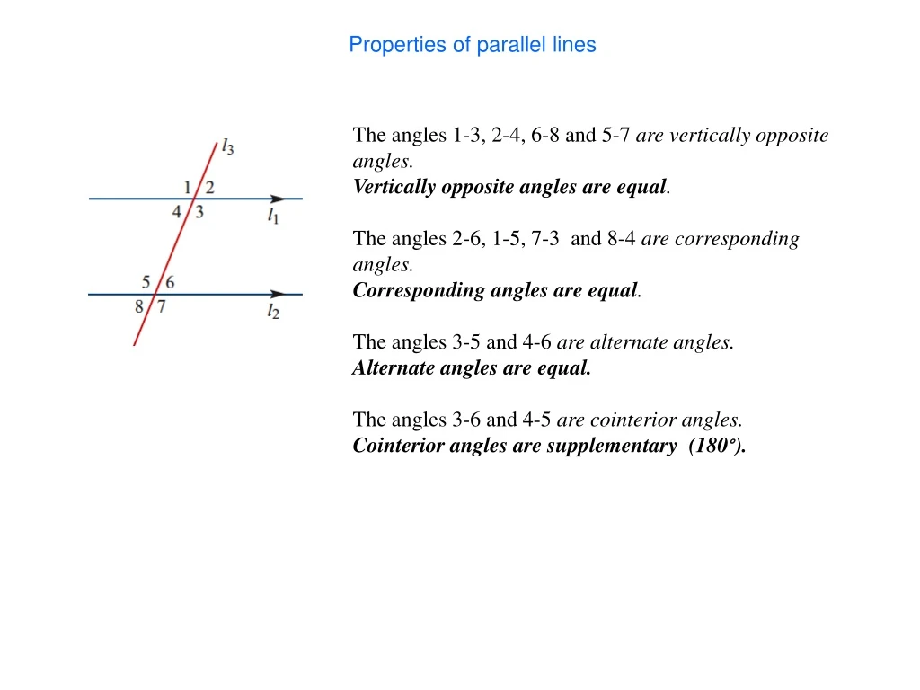 properties of parallel lines