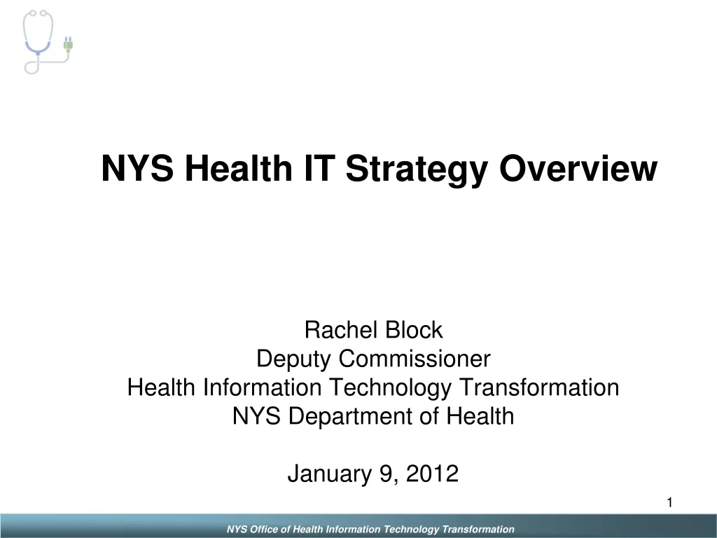 nys health it strategy overview