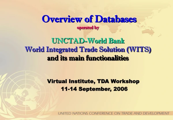 Virtual Institute, TDA Workshop  11-14 September, 2006
