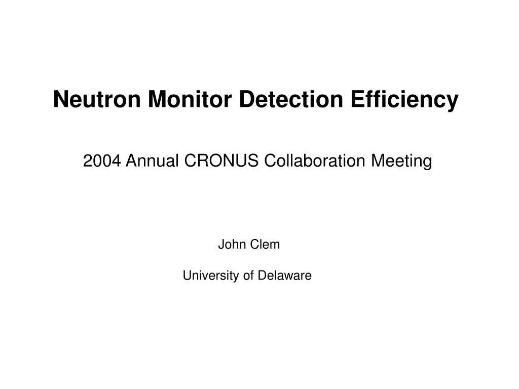 neutron monitor detection efficiency