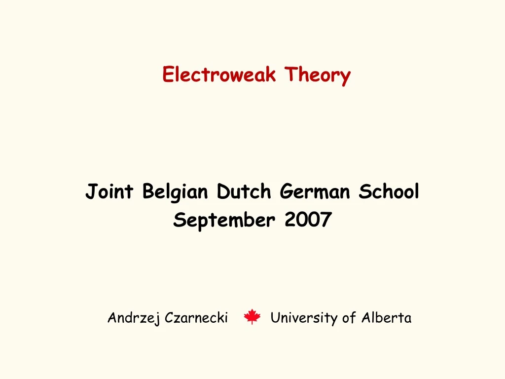 electroweak theory