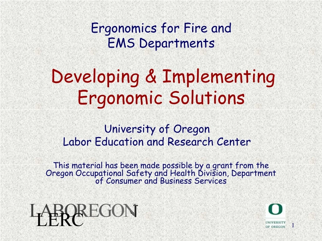 ergonomics for fire and ems departments developing implementing ergonomic solutions