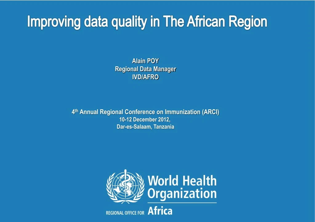 improving data quality in the african region