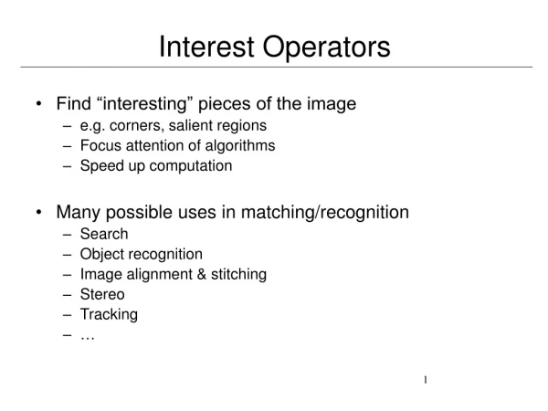 Interest Operators