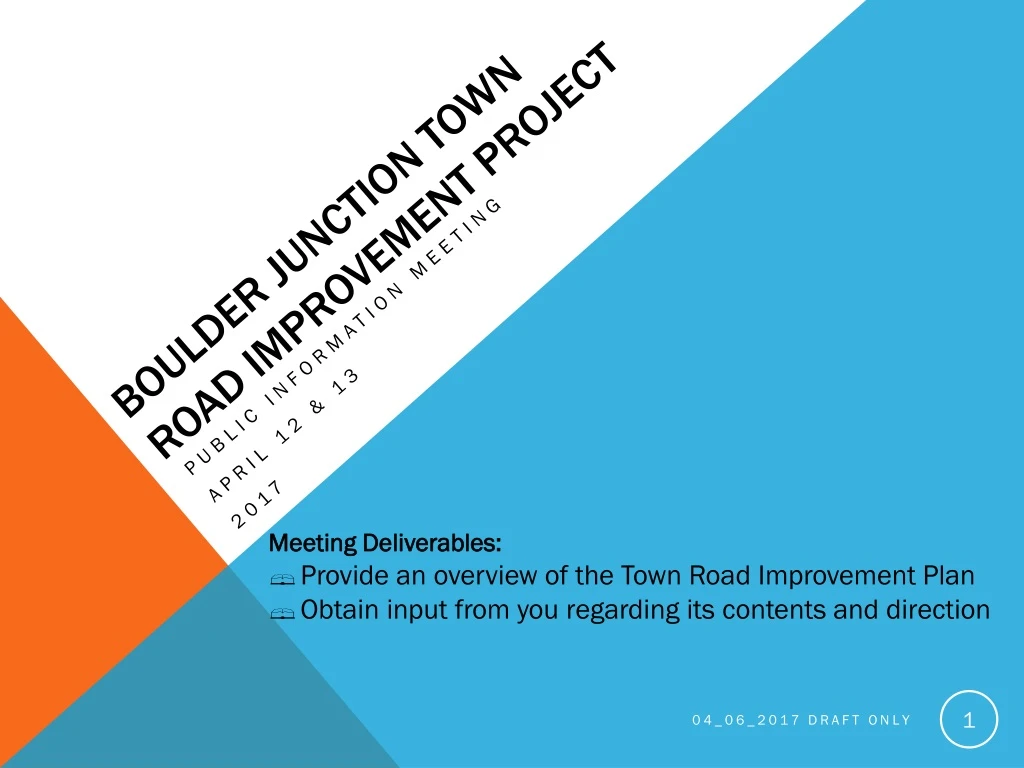 boulder junction town road improvement project