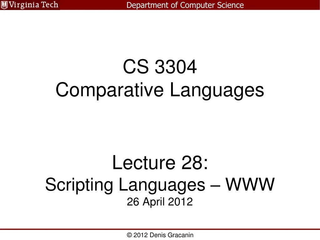 cs 3304 comparative languages