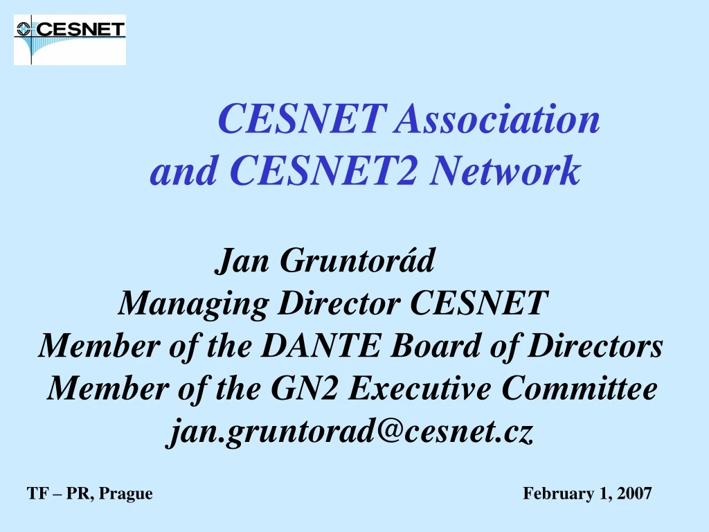 cesnet association and cesnet2 network
