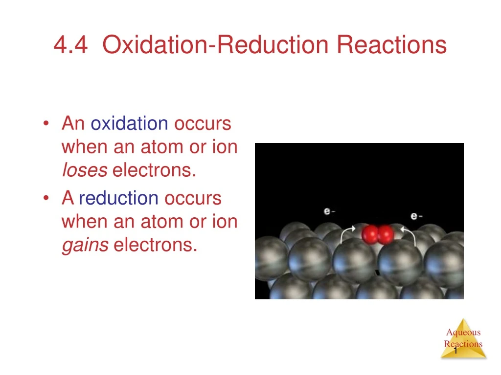 4 4 oxidation reduction reactions