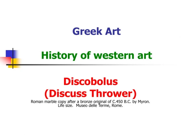 Greek Art History of western art