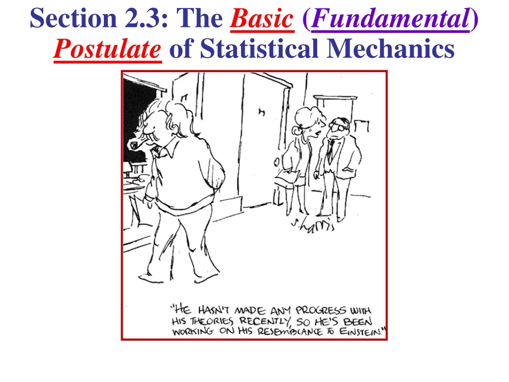 section 2 3 the basic fundamental postulate