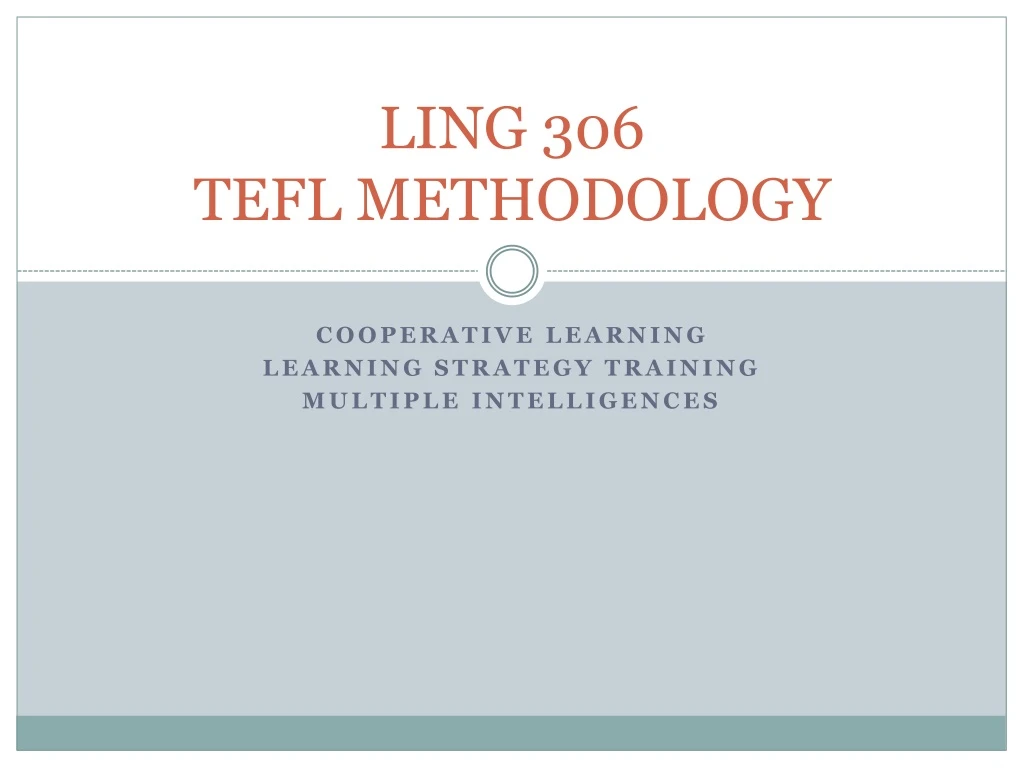 ling 306 tefl methodology