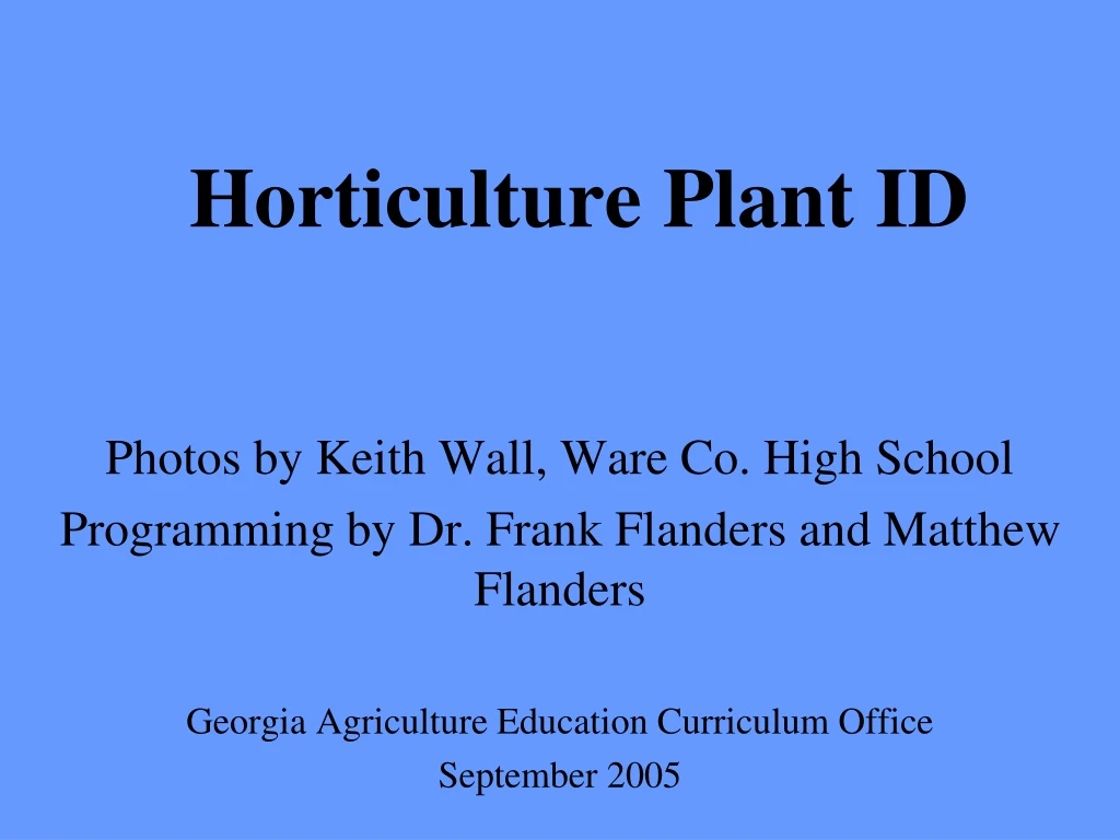 horticulture plant id