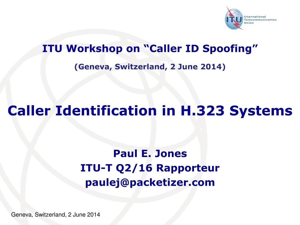 caller identification in h 323 systems