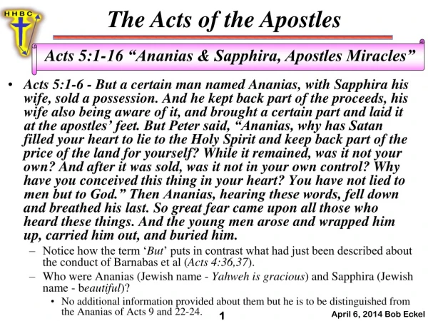 The Acts of the Apostles