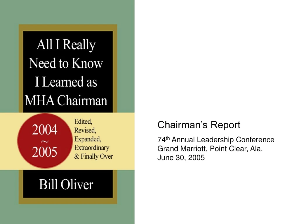 chairman s report 74 th annual leadership