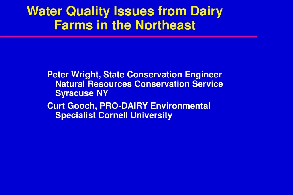 water quality issues from dairy farms