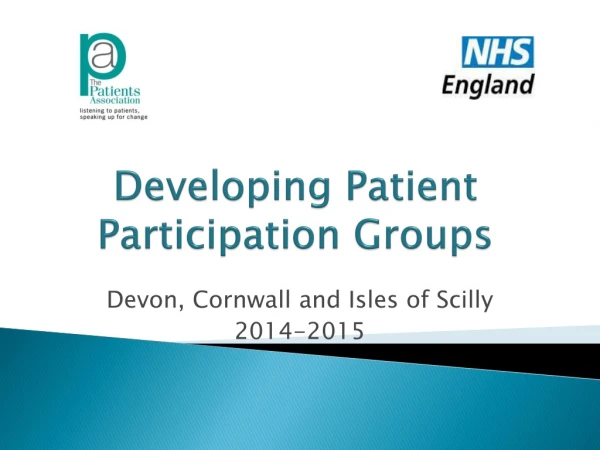 Developing Patient  Participation Groups