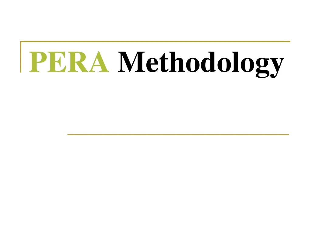 pera methodology