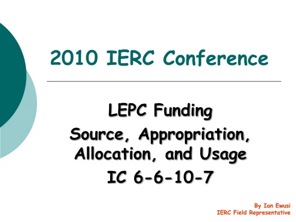 2010 IERC Conference