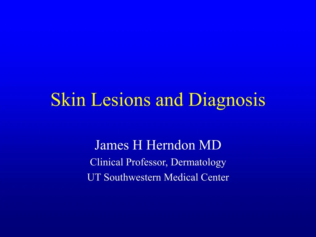 skin lesions and diagnosis