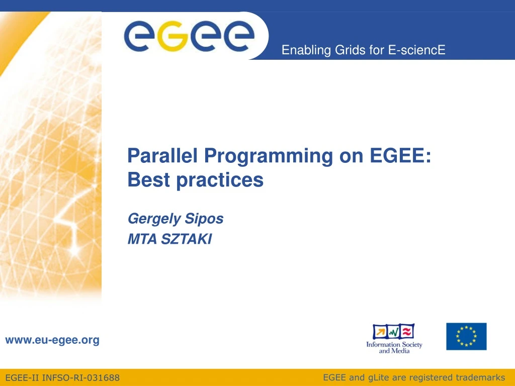 parallel programming on egee best practices