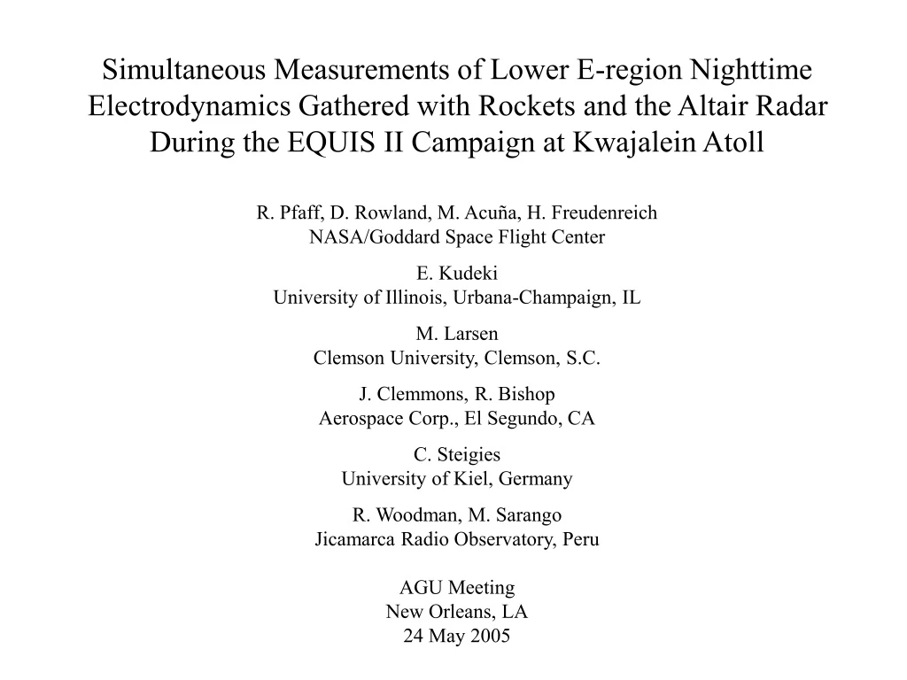 simultaneous measurements of lower e region