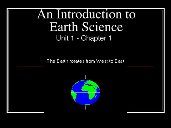 An Introduction to Earth Science