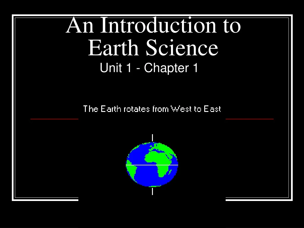 an introduction to earth science