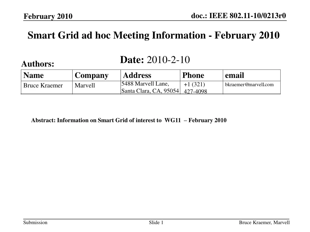smart grid ad hoc meeting information february 2010