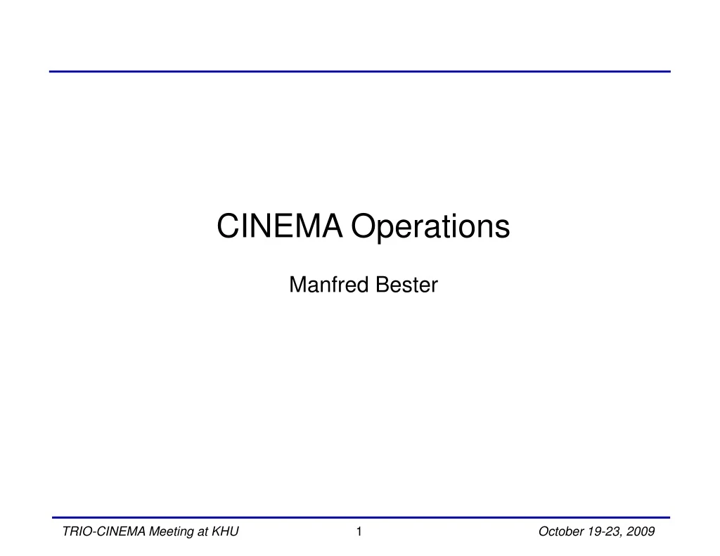 cinema operations manfred bester