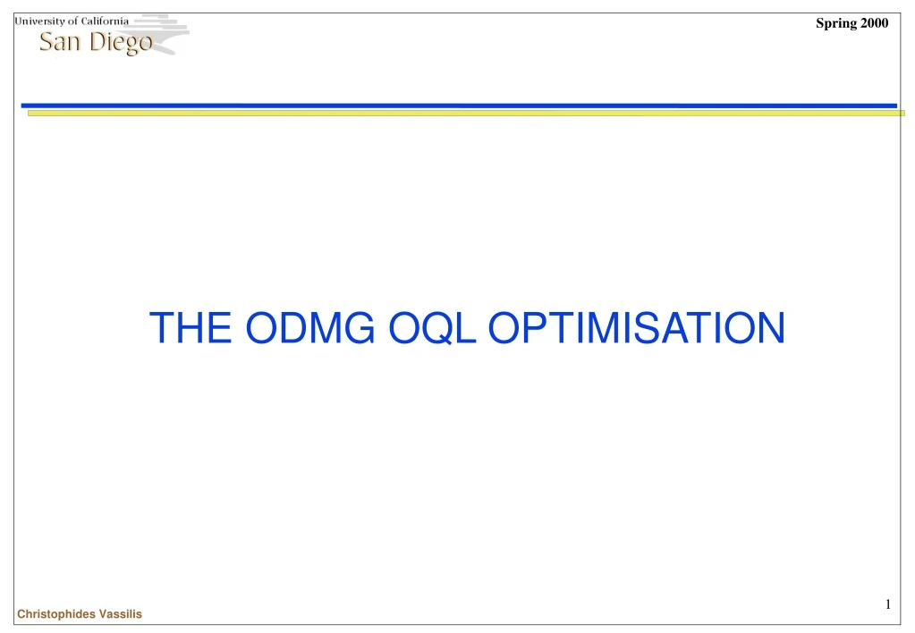 the odmg oql optimisation